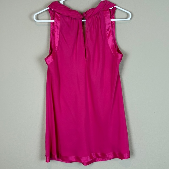 Banana Republic Pink Silk-Like Sleeveless Pullover Cami Blouse w/ Roll/Twist - Picture 6 of 12